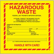 6 x 6" - "Hazardous Waste - Standard" Labels image