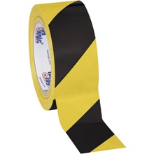 2" x 36 yds. Black/Yellow Tape Logic® Striped Vinyl Safety Tape image