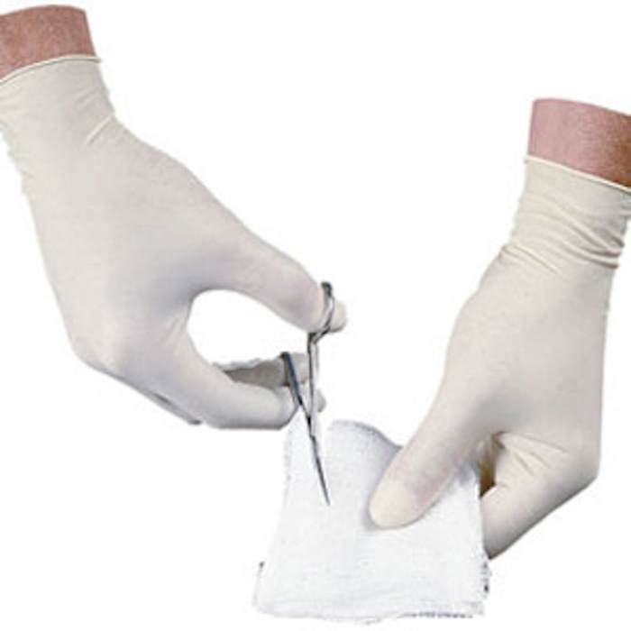 FINAL SALE: White Disposable Latex Powder-Free Exam Gloves - Medium (100/bx) image