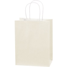 8 x 4 1/2 x 10 1/4" French Vanilla Tinted Shopping Bags image