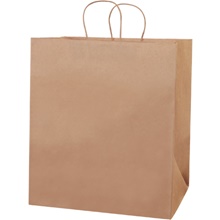 14 1/2 x 9 x 16 1/4" Kraft Paper Shopping Bags image
