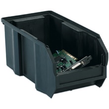 10 7/8 x 5 1/2 x 5" Black Conductive Bin Boxes image