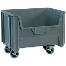 19 7/8 x 15 1/4 x 12 7/16" Gray Mobile Giant Stackable Bins image