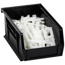 7 3/8 x 4 1/8 x 3" Black Plastic Stack & Hang Bin Boxes image