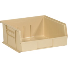 10 7/8 x 11 x 5" Ivory Plastic Stack & Hang Bin Boxes image