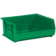 14 3/4 x 16 1/2 x 7" Green Plastic Stack & Hang Bin Boxes image