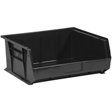 14 3/4 x 16 1/2 x 7" Black Plastic Stack & Hang Bin Boxes image
