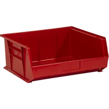 14 3/4 x 16 1/2 x 7" Red Plastic Stack & Hang Bin Boxes image