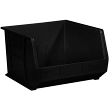 18" x 16 1/2" x 11" Black Plastic Stack & Hang Bin Boxes image