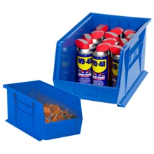 5 3/8 x 4 1/8 x 3" Blue Plastic Stack & Hang Bin Boxes image