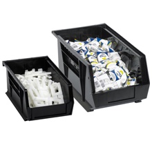5 3/8 x 4 1/8 x 3" Black Plastic Stack & Hang Bin Boxes image