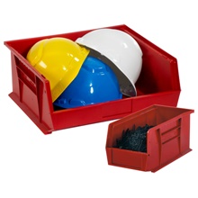 5 3/8 x 4 1/8 x 3" Red Plastic Stack & Hang Bin Boxes image