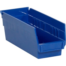 11 5/8 x 4 1/8 x 4" Blue Plastic Shelf Bin Boxes image