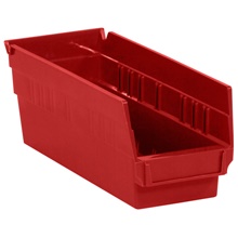 11 5/8 x 4 1/8 x 4" Red Plastic Shelf Bin Boxes image