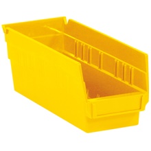 11 5/8 x 4 1/8 x 4" Yellow Plastic Shelf Bin Boxes image