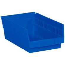 11 5/8 x 6 5/8 x 4" Blue Plastic Shelf Bin Boxes image