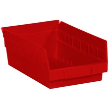 11 5/8 x 6 5/8 x 4" Red Plastic Shelf Bin Boxes image