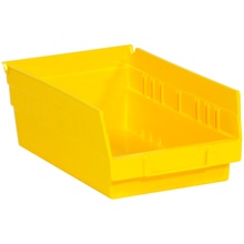 11 5/8 x 6 5/8 x 4" Yellow Plastic Shelf Bin Boxes image