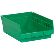 11 5/8 x 11 1/8 x 4" Green Plastic Shelf Bin Boxes image