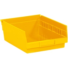 11 5/8 x 11 1/8 x 4" Yellow Plastic Shelf Bin Boxes image