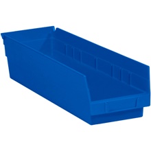 17 7/8 x 4 1/8 x 4" Blue Plastic Shelf Bin Boxes image