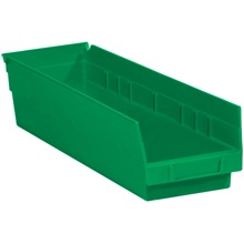 17 7/8 x 4 1/8 x 4" Green Plastic Shelf Bin Boxes image