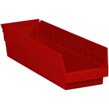 17 7/8 x 4 1/8 x 4" Red Plastic Shelf Bin Boxes image