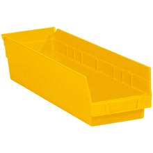 17 7/8 x 4 1/8 x 4" Yellow Plastic Shelf Bin Boxes image