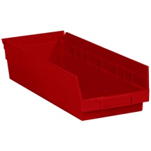 17 7/8 x 6 5/8 x 4" Red Plastic Shelf Bin Boxes image