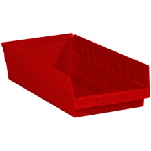 17 7/8 x 8 3/8 x 4" Red Plastic Shelf Bin Boxes image