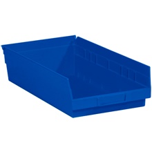 17 7/8 x 11 1/8 x 4" Blue Plastic Shelf Bin Boxes image