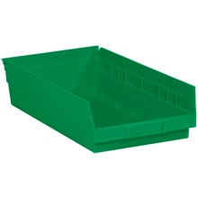 17 7/8 x 11 1/8 x 4" Green Plastic Shelf Bin Boxes image