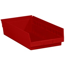 17 7/8 x 11 1/8 x 4" Red Plastic Shelf Bin Boxes image