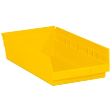 17 7/8 x 11 1/8 x 4" Yellow Plastic Shelf Bin Boxes image