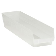 23 5/8 x 4 1/8 x 4" Clear Plastic Shelf Bin Boxes image