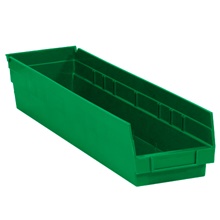 23 5/8 x 4 1/8 x 4" Green Plastic Shelf Bin Boxes image
