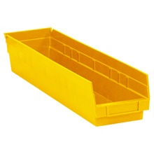 23 5/8 x 4 1/8 x 4" Yellow Plastic Shelf Bin Boxes image