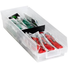 23 5/8 x 6 5/8 x 4" Clear Plastic Shelf Bin Boxes image