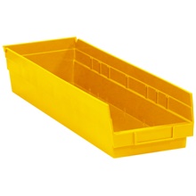 23 5/8 x 6 5/8 x 4" Yellow Plastic Shelf Bin Boxes image