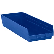 23 5/8 x 8 3/8 x 4" Blue Plastic Shelf Bin Boxes image