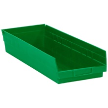 23 5/8 x 8 3/8 x 4" Green Plastic Shelf Bin Boxes image