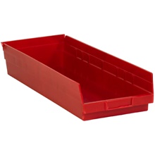 23 5/8 x 8 3/8 4" Red Plastic Shelf Bin Boxes image