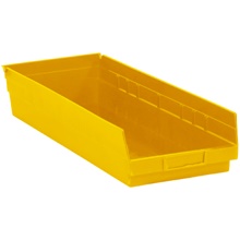 23 5/8 x 8 3/8 x 4" Yellow Plastic Shelf Bin Boxes image