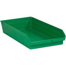 23 5/8 x 11 1/8 x 4" Green Plastic Shelf Bin Boxes image