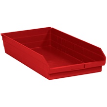 23 5/8 x 11 1/8 x 4" Red Plastic Shelf Bin Boxes image