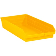 23 5/8 x 11 1/8 x 4" Yellow Plastic Shelf Bin Boxes image