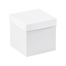 6 x 6 x 6" White Deluxe Gift Box Bottoms image