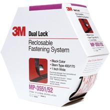 1" x 15' Black 1 Pack  3M™ MP3551 Dual Lock™ Mini Pack Fasteners image