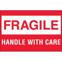 2 x 3" - "Fragile - Handle With Care" image