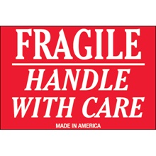 2 x 3" - "Fragile - Handle With Care" Labels image